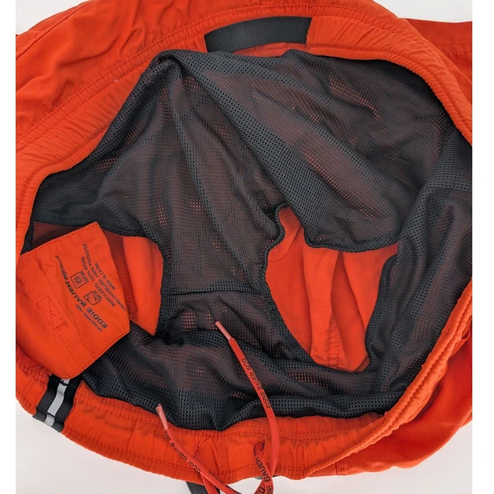 Eddie Bauer Sport Swim Trunks Mens L Orange UPF 50 Fast Dry‎ Cargo Board Shorts